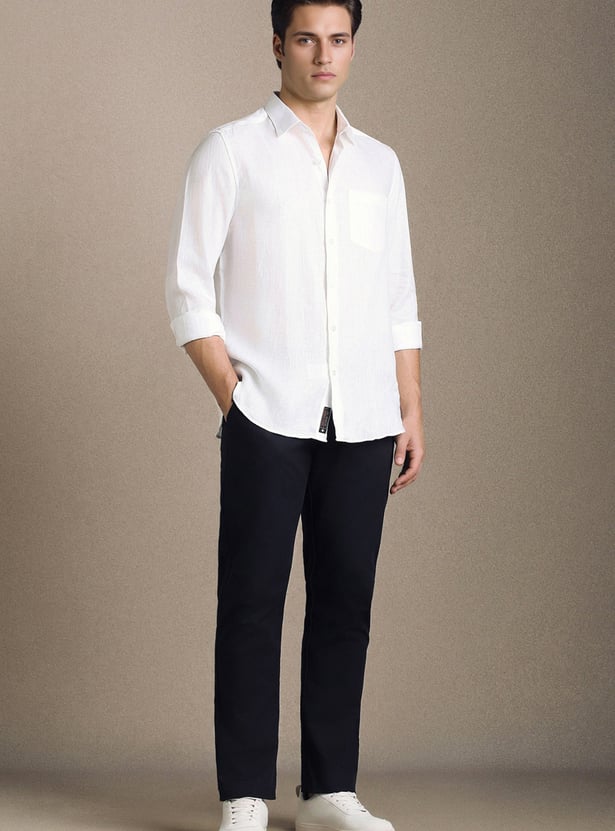 LOUIS PHILIPPE Solid Regular Fit Formal Shirt