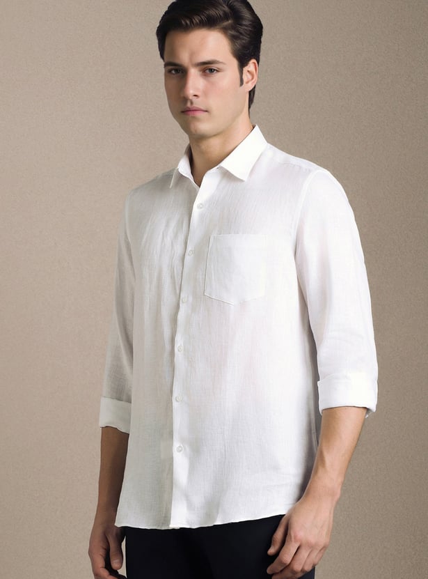 LOUIS PHILIPPE Solid Regular Fit Formal Shirt