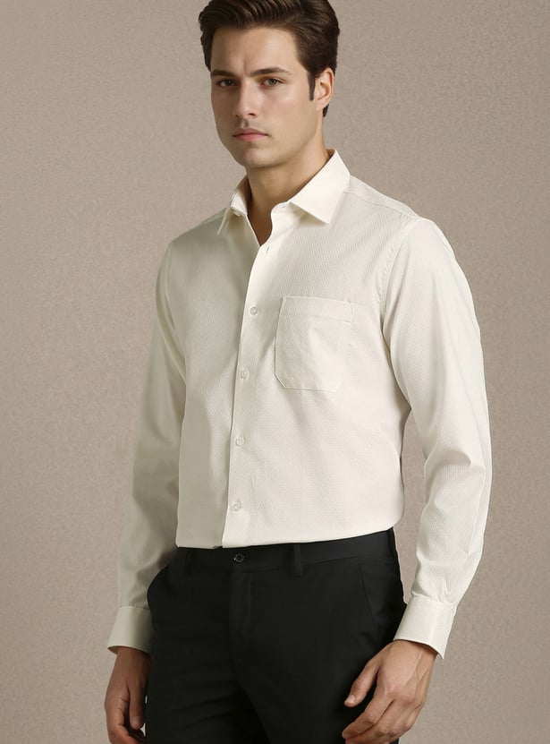 LOUIS PHILIPPE Textured Regular Fit Formal Shirt