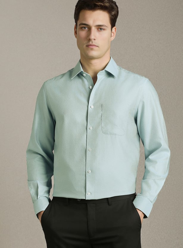 LOUIS PHILIPPE Textured Regular Fit Formal Shirt