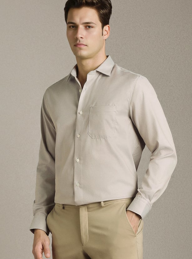 LOUIS PHILIPPE Textured Regular Fit Formal Shirt