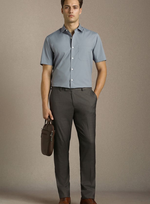 LOUIS PHILIPPE Solid Regular Fit Formal Shirt