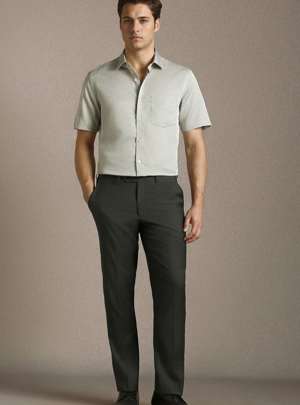 LOUIS PHILIPPE Solid Regular Fit Formal Shirt