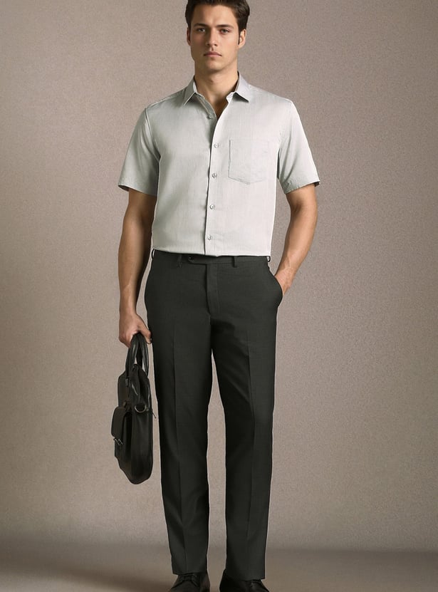 LOUIS PHILIPPE Solid Regular Fit Formal Shirt