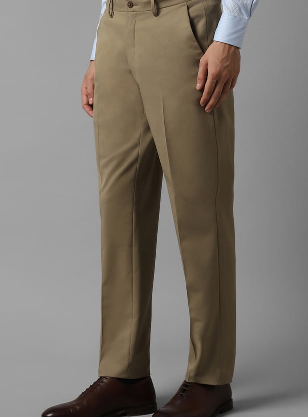 LOUIS PHILIPPE Solid Regular Formal Trousers