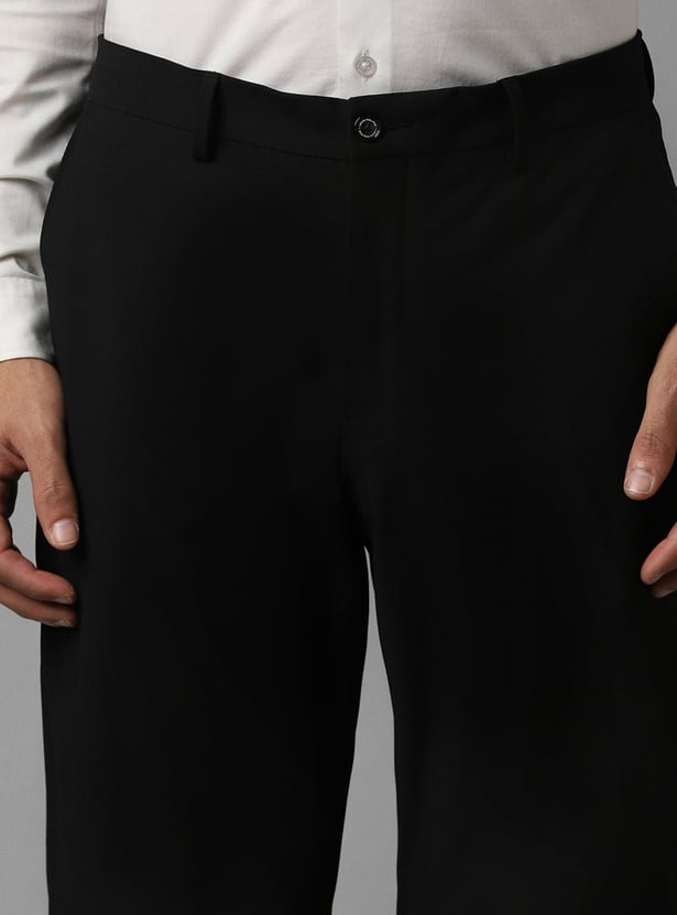LOUIS PHILIPPE Solid Slim Straight Formal Trousers