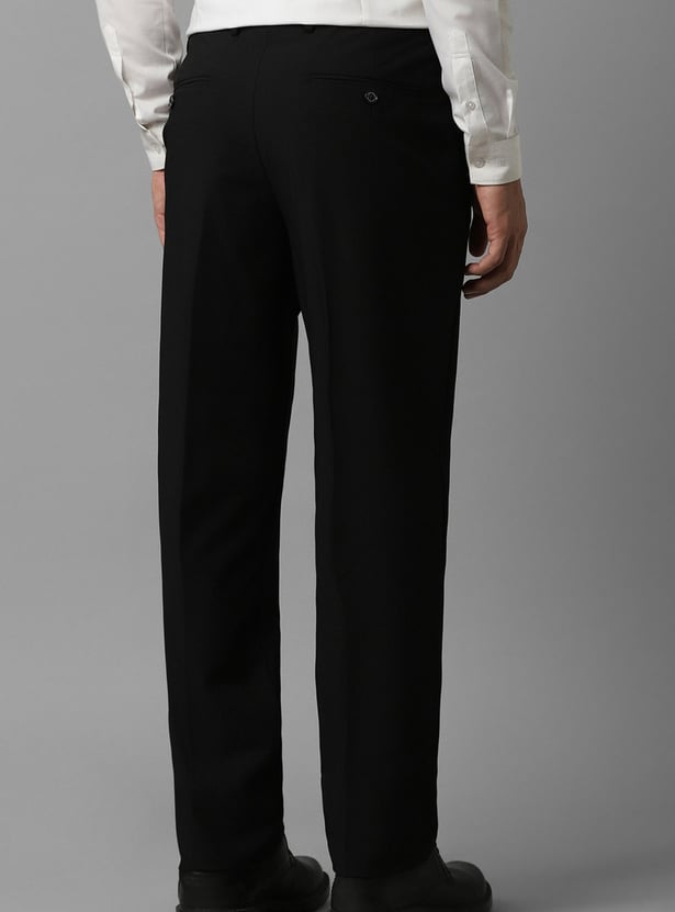LOUIS PHILIPPE Solid Slim Straight Formal Trousers