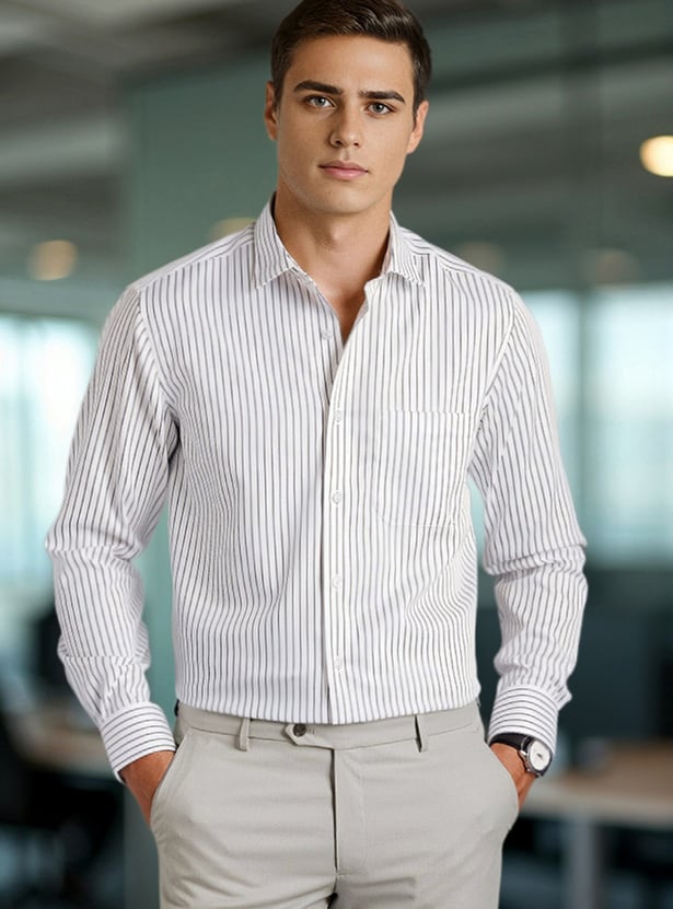 LOUIS PHILIPPE Striped Regular Fit Formal Shirt