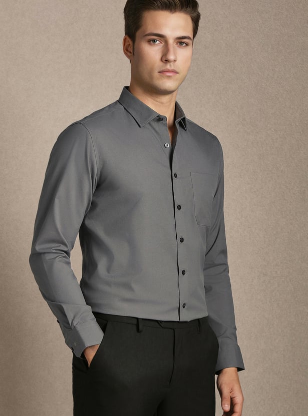 LOUIS PHILIPPE Solid Slim Fit Formal Shirt
