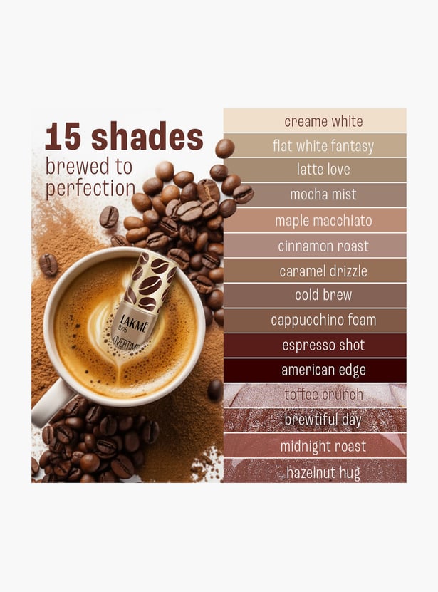 LAKME 9to5 Overtime Shine Coffee Edit Nail Colour - Americano Edge - 6ml