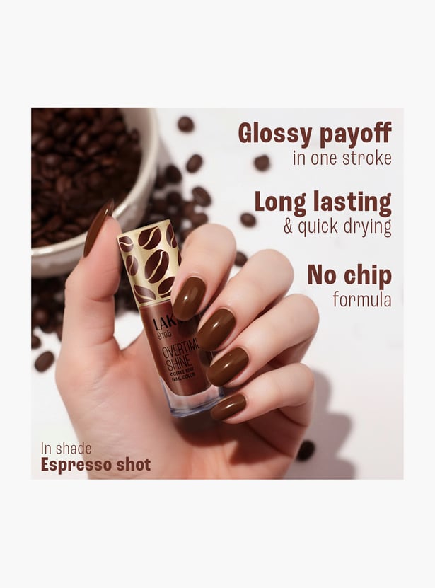 LAKME 9to5 Overtime Shine Coffee Edit Nail Colour - Americano Edge - 6ml