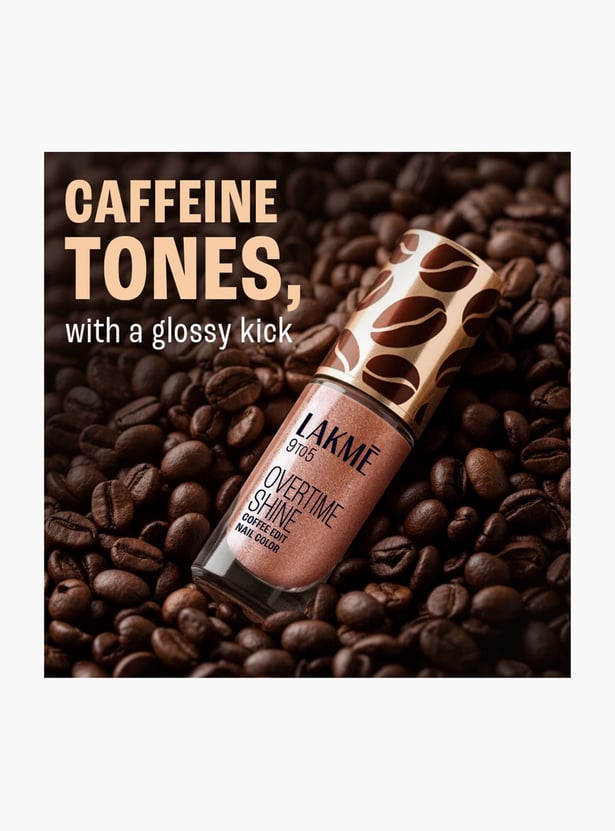 LAKME 9to5 Overtime Shine Coffee Edit Nail Colour - Toffee Crunch - 6ml