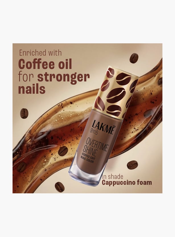 LAKME 9to5 Overtime Shine Coffee Edit Nail Colour - Toffee Crunch - 6ml