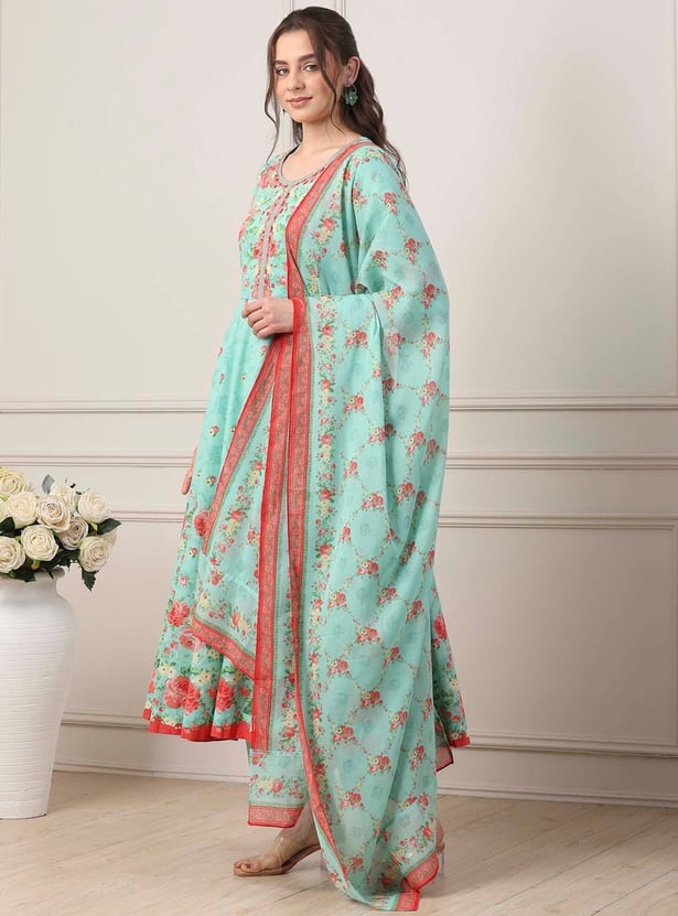 BIBA Floral Print Anarkali Kurta Set