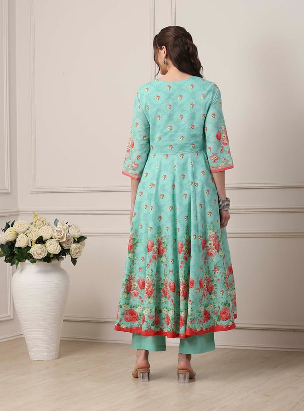 BIBA Floral Print Anarkali Kurta Set