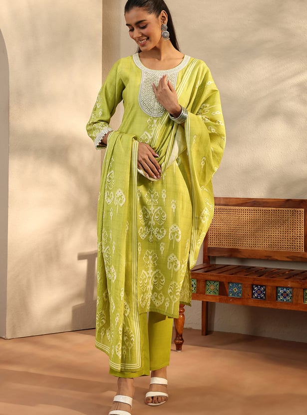 LIBAS Ethnic Motif Straight Kurta Set