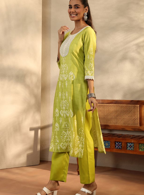 LIBAS Ethnic Motif Straight Kurta Set