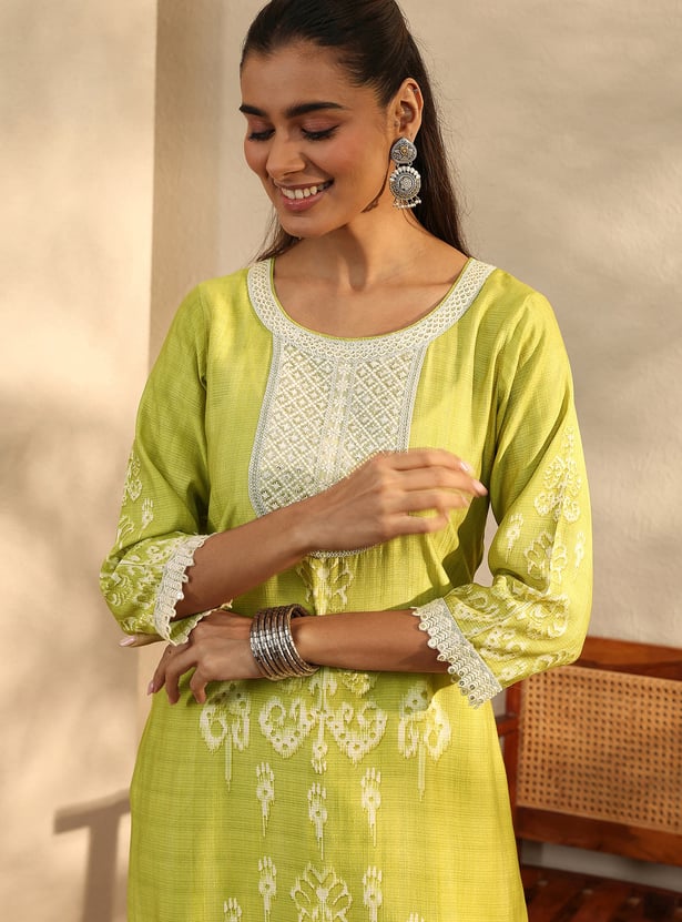 LIBAS Ethnic Motif Straight Kurta Set