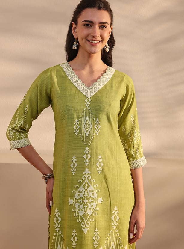 LIBAS Ethnic Motif Straight Kurta Set
