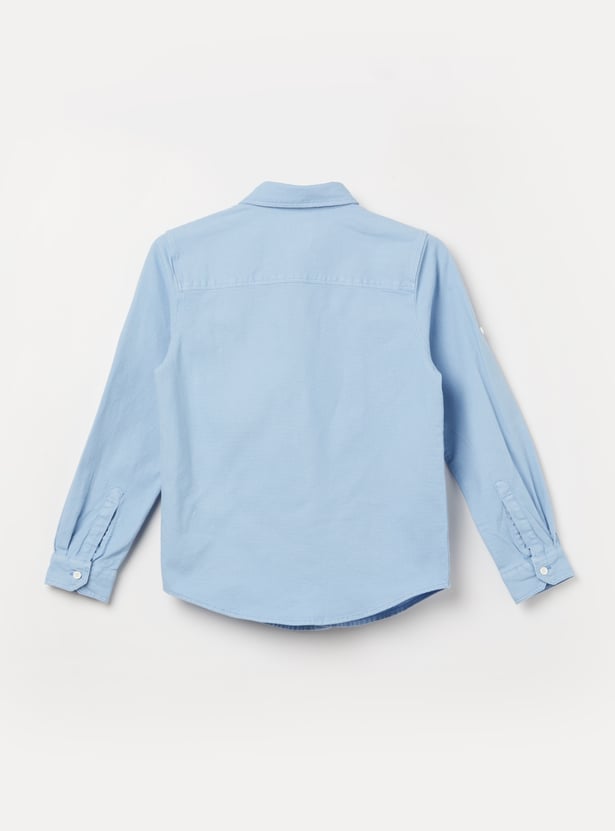 ALLEN SOLLY Boys Solid Full Sleeves Shirt