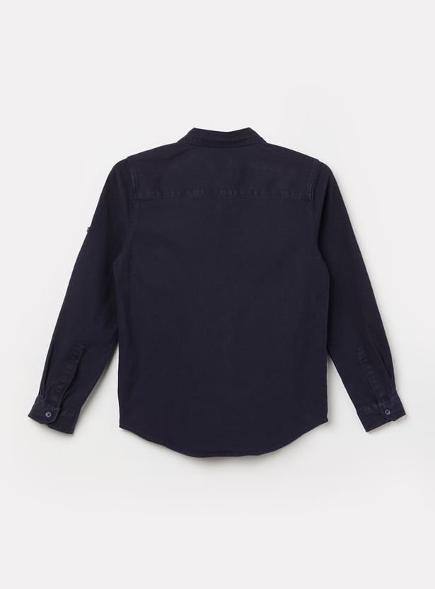 ALLEN SOLLY Boys Solid Regular Fit Shirt