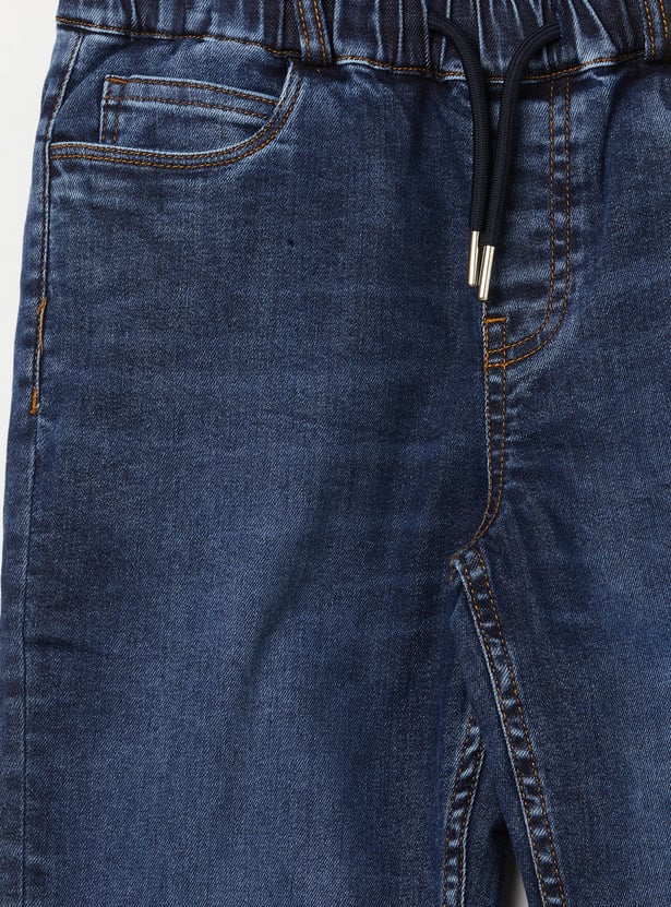 ALLEN SOLLY Boys Medium Wash Jogger Jeans