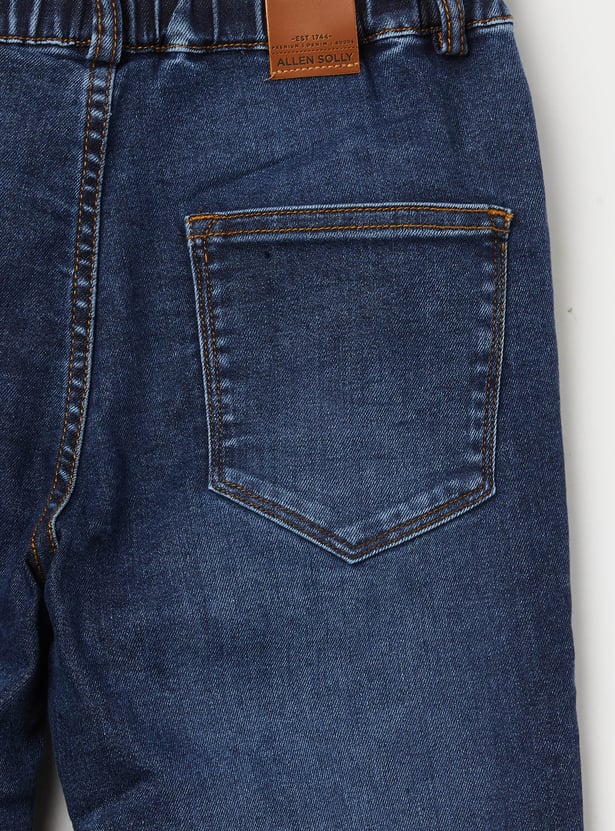 ALLEN SOLLY Boys Medium Wash Jogger Jeans