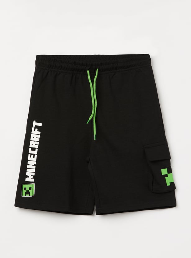 KIDSVILLE Boys Minecraft Printed Shorts