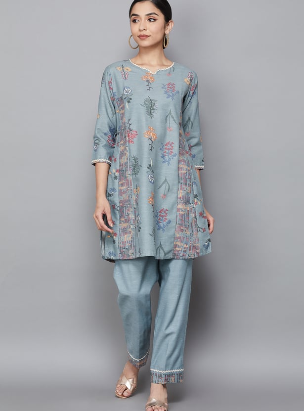 SPAN Floral Print Kurta Set