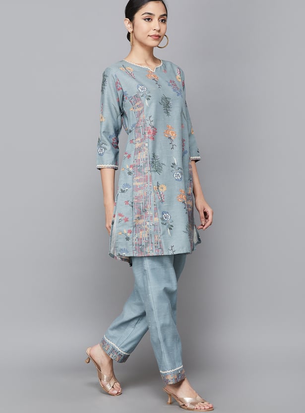 SPAN Floral Print Kurta Set