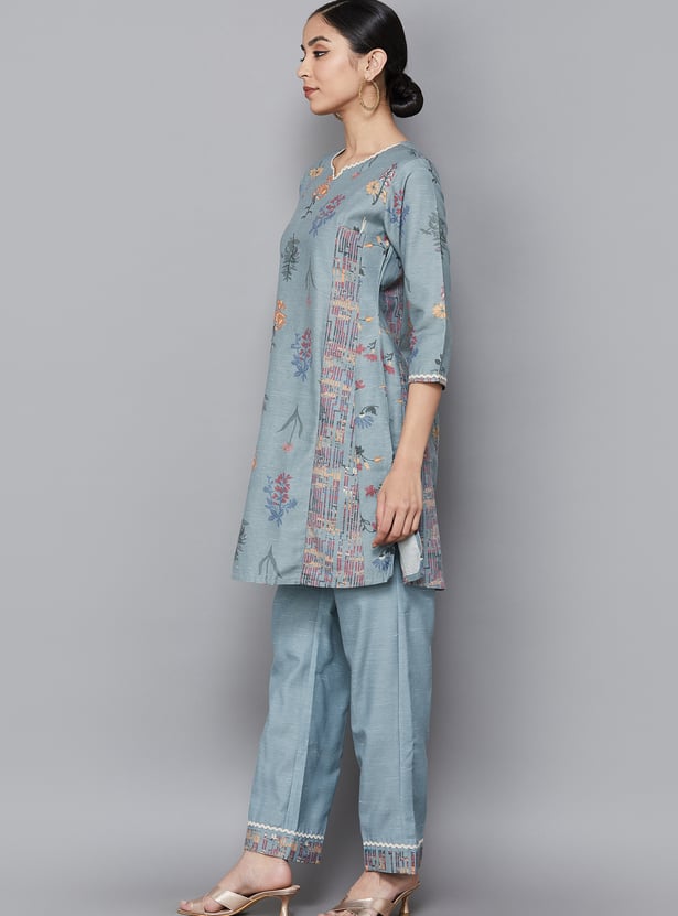SPAN Floral Print Kurta Set