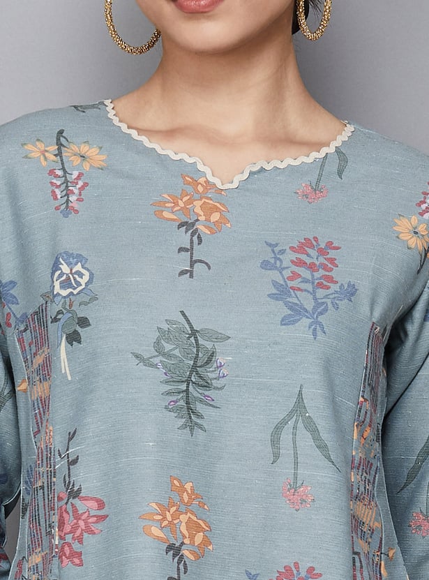 SPAN Floral Print Kurta Set