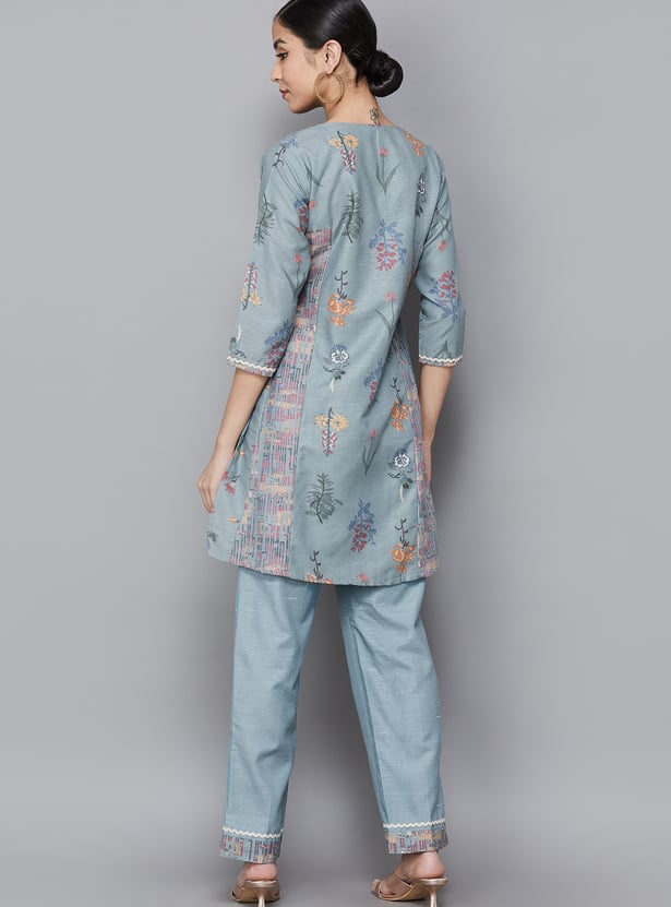 SPAN Floral Print Kurta Set