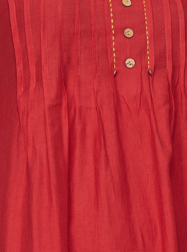 SPAN Solid A-line Kurta Set