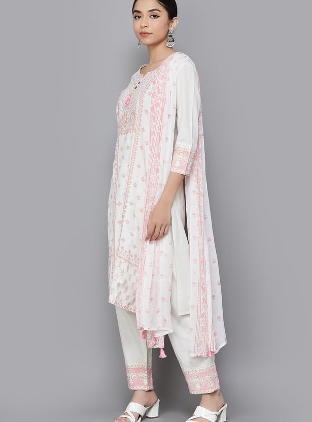 SPAN Printed Straight Kurta Set