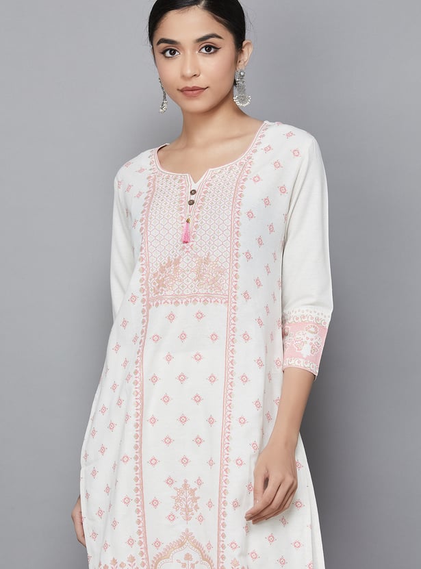 SPAN Printed Straight Kurta Set