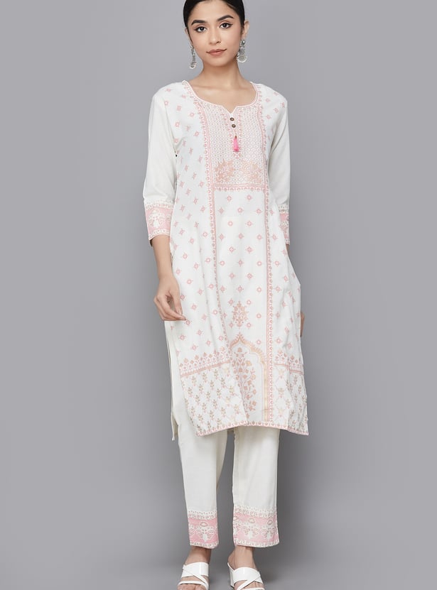 SPAN Printed Straight Kurta Set