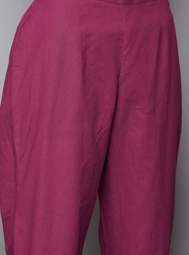 SPAN Solid A-line Kurta Set