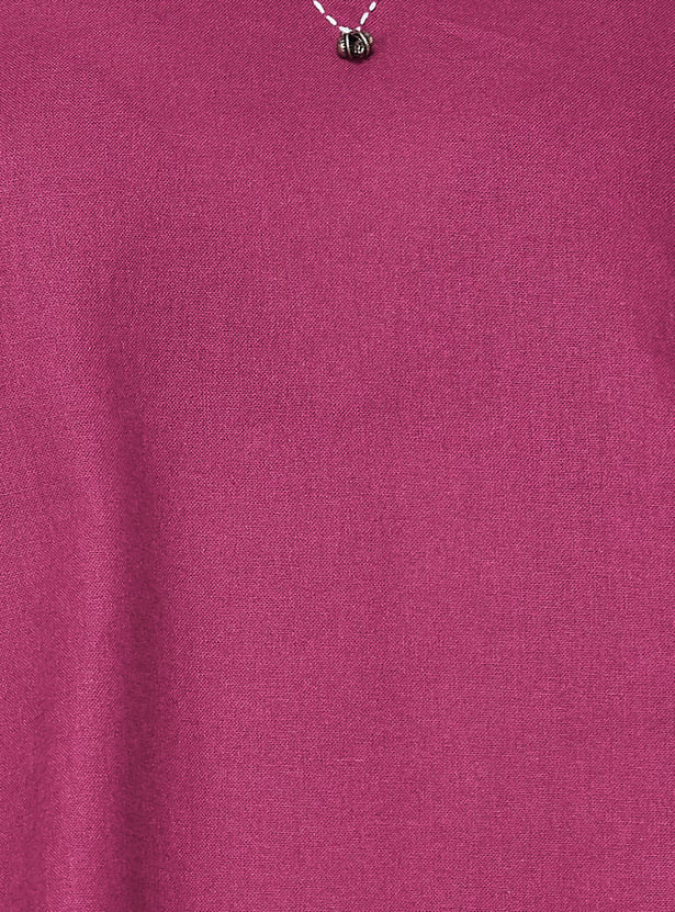 SPAN Solid A-line Kurta Set