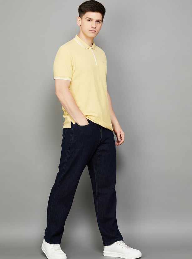 LEVI'S Solid Mid-Rise Regular Straight Jeans