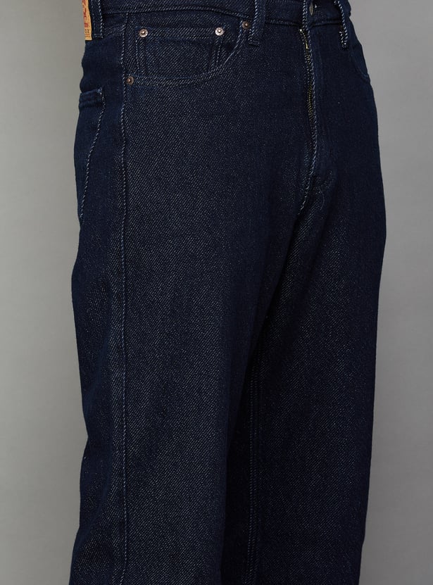 LEVI'S Solid Mid-Rise Regular Straight Jeans