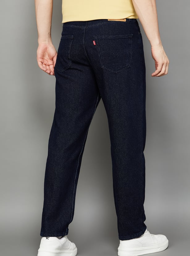 LEVI'S Solid Mid-Rise Regular Straight Jeans