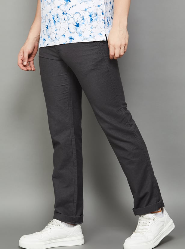 INDIAN TERRAIN Solid Regular Trousers