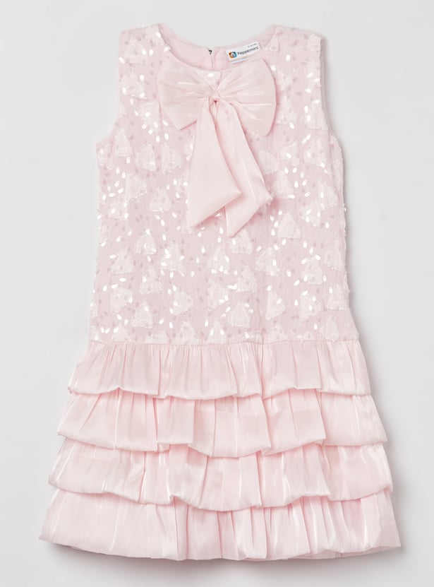 PEPPERMINT Girls Embroidered Layered Dress