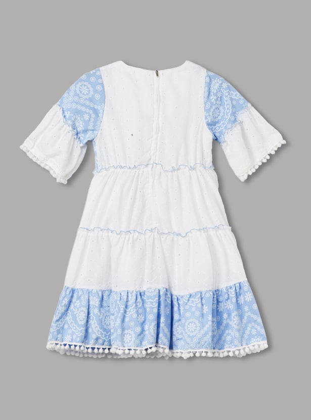 PEPPERMINT Girls Embroidered Dress with Tassels