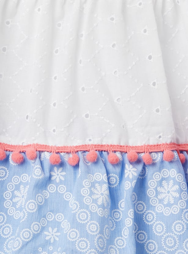 PEPPERMINT Girls Embroidered Dress with Tassels