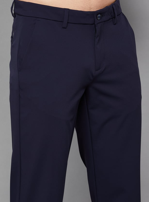 ALLEN SOLLY Solid Crop Fit Trousers