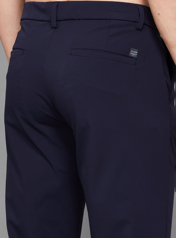 ALLEN SOLLY Solid Crop Fit Trousers