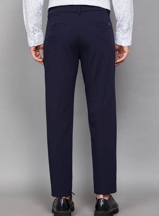 ALLEN SOLLY Solid Crop Fit Trousers