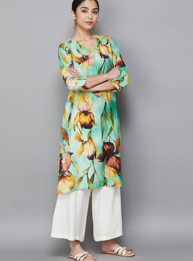 W Floral Print Straight Kurta